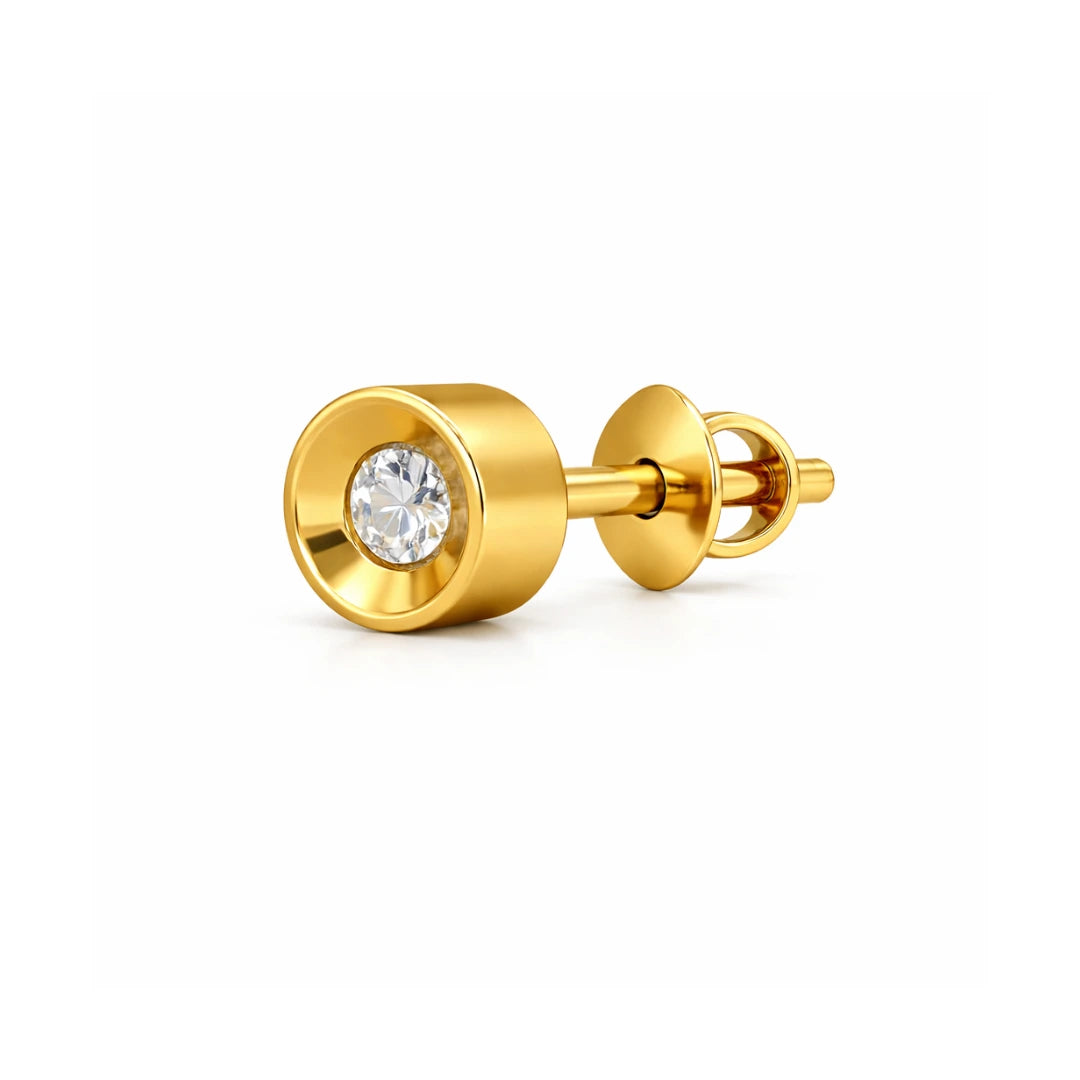 Gold Minimal Bezel Stud Earrings