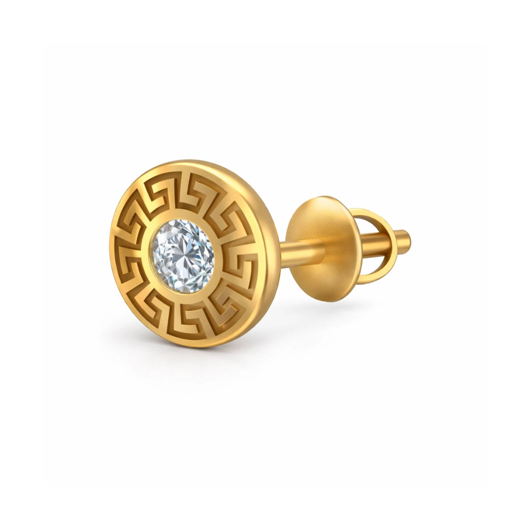 Gold Greek Halo Stud Earring