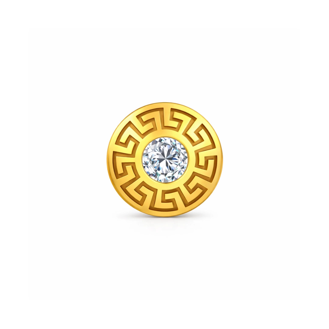 Gold Greek Halo Stud Earring