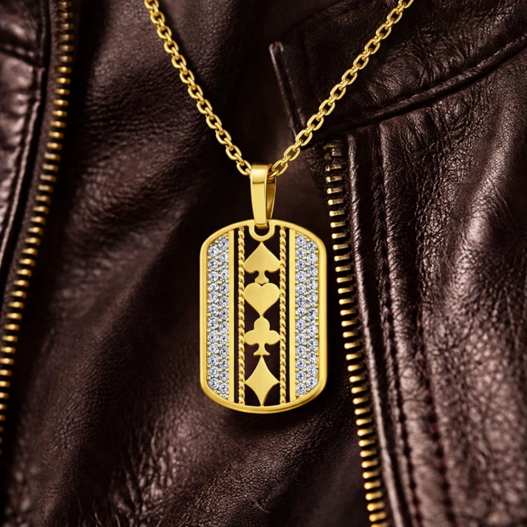 Gold Card Motif Pendant Main image