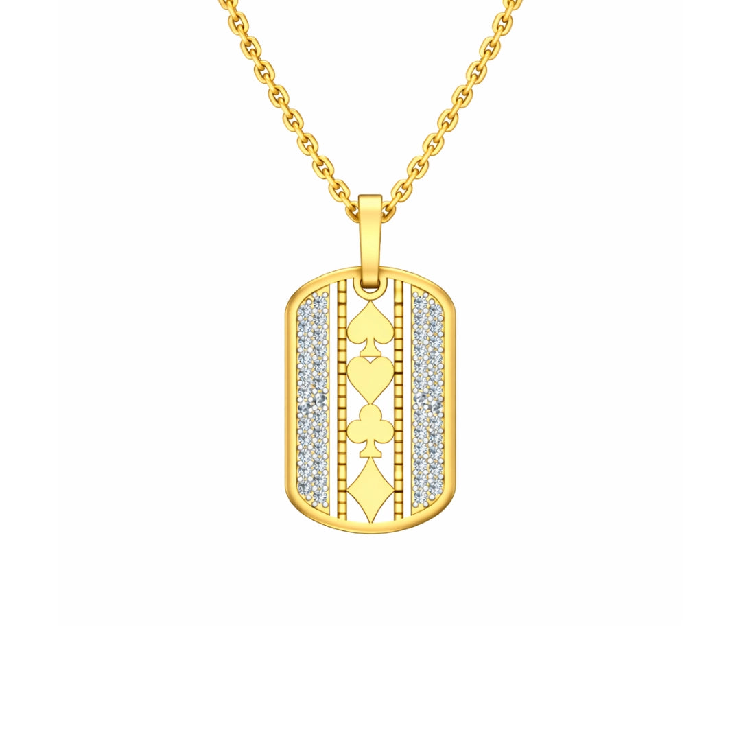 Gold Card Motif Pendant Main image