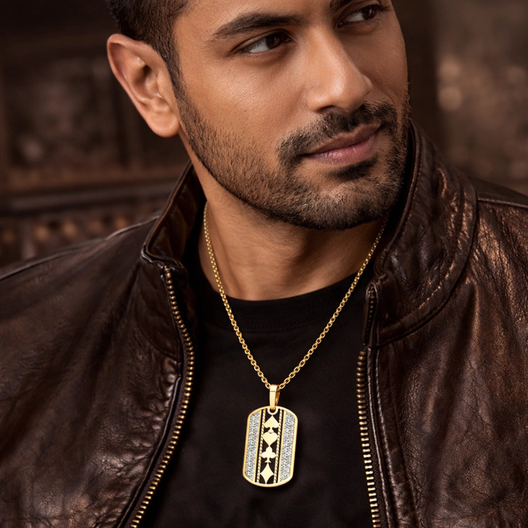 Gold Card Motif Pendant Secondary image