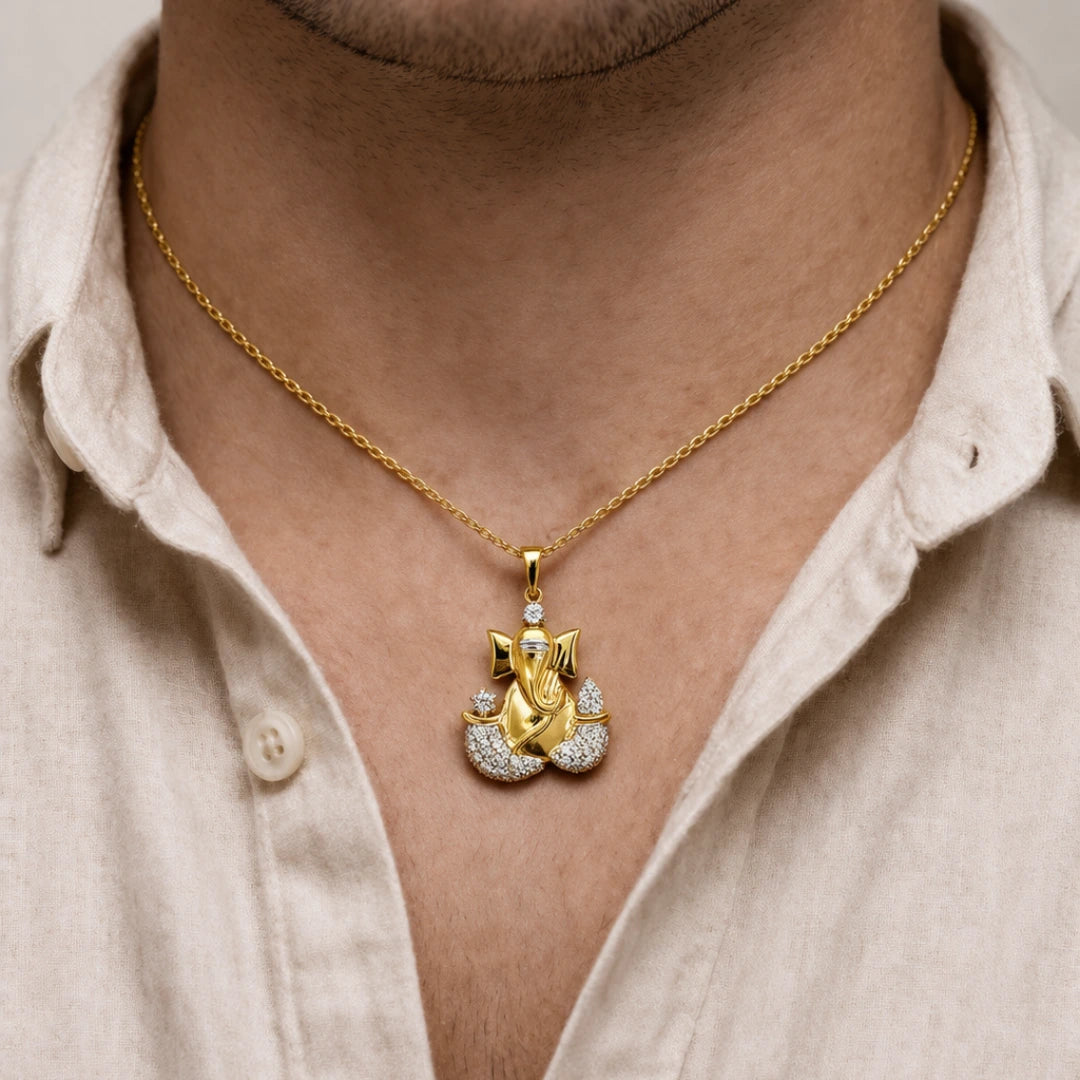 18KT Gold Ganesha Blessings Pendant