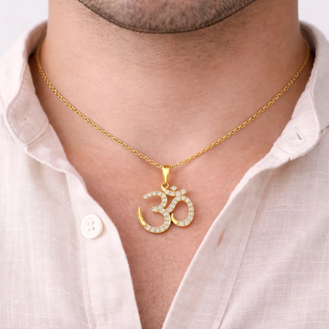 18KT Gold Om Radiance Pendant