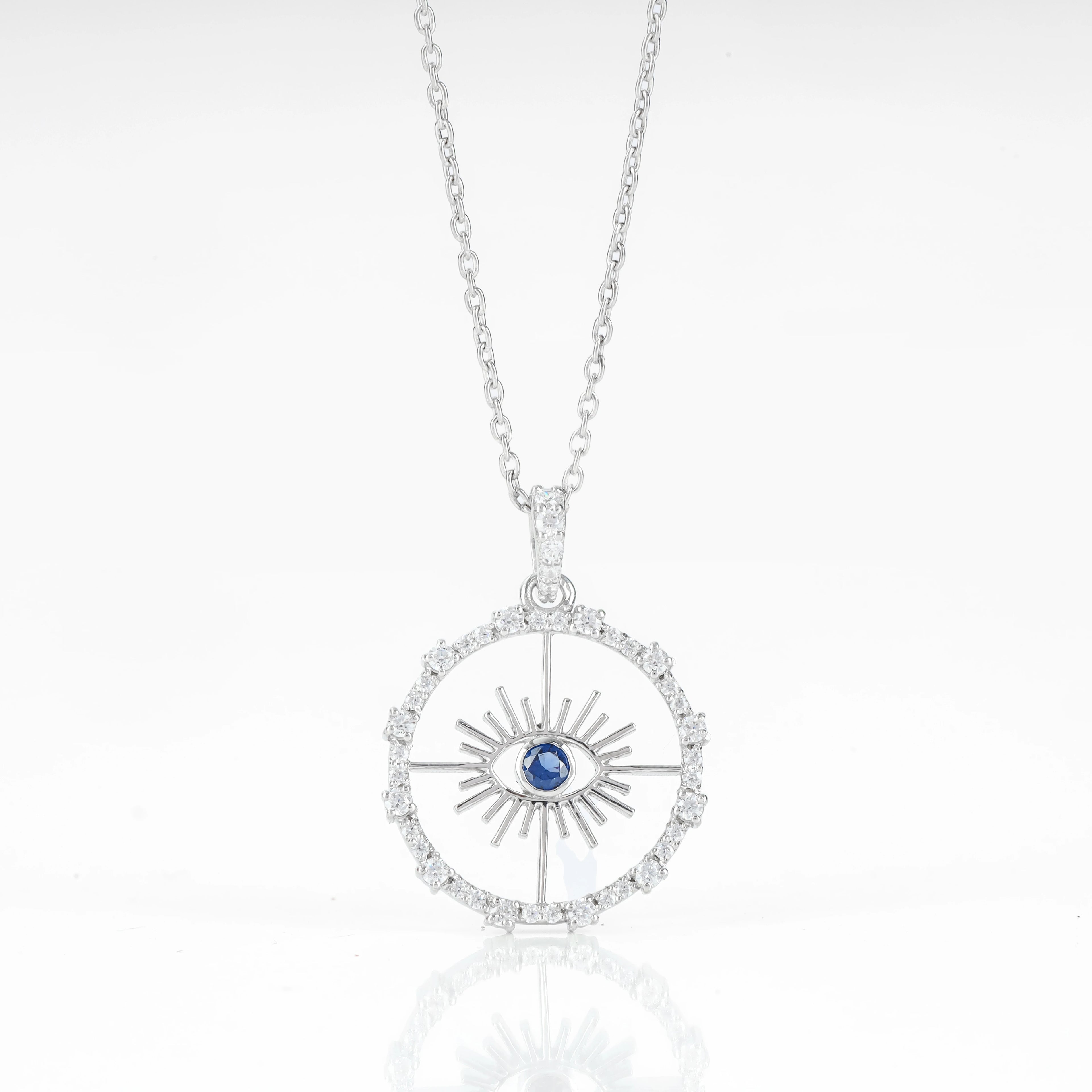 Sapphire Evil Eye Pendant