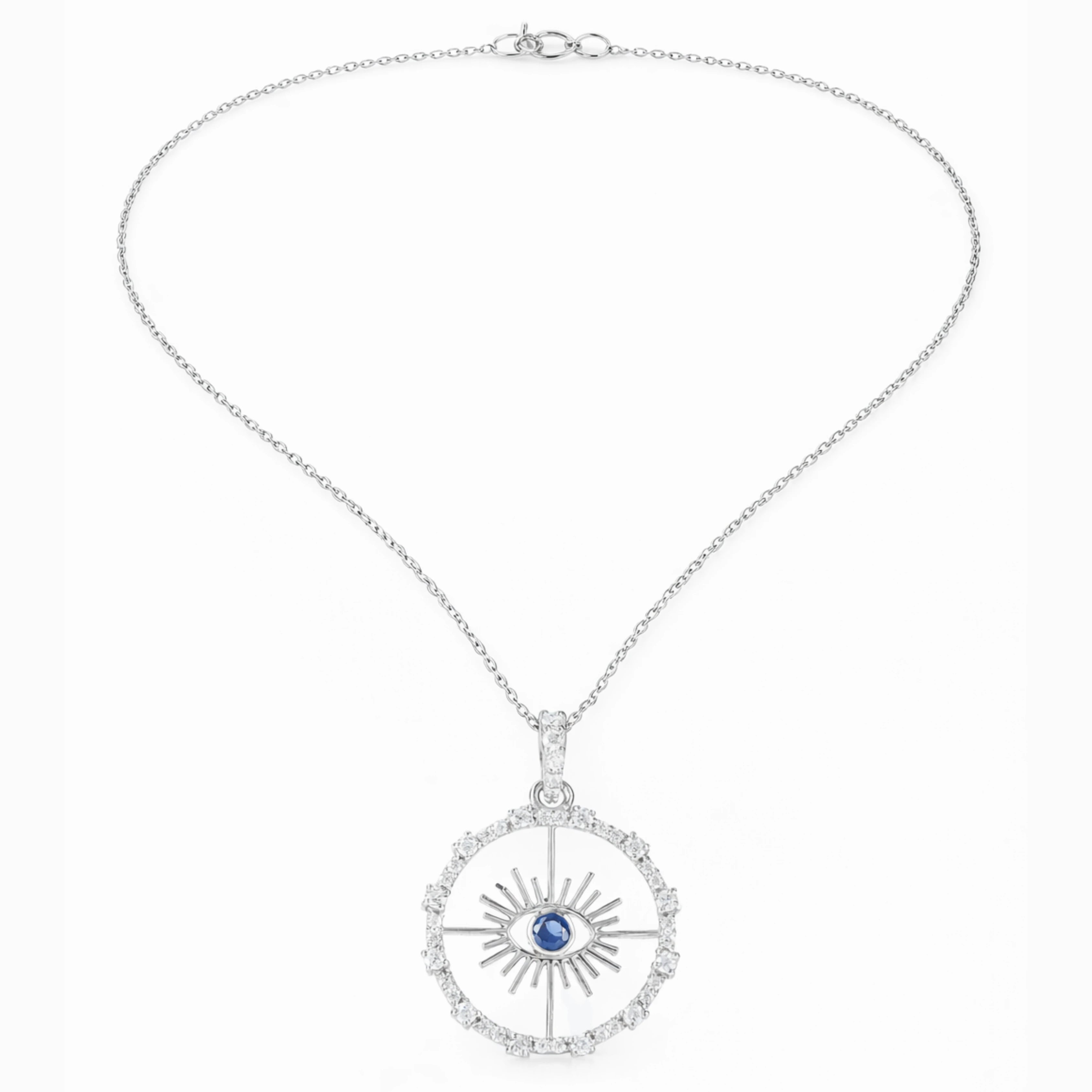 Sapphire Evil Eye Pendant