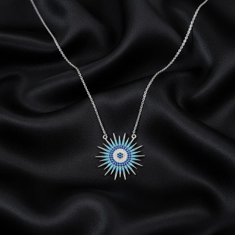 Turquoise Multi Coloured Diamond Necklace