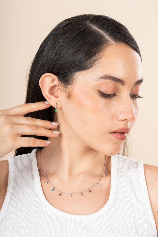 Zig Zag Pear Drop Earrings