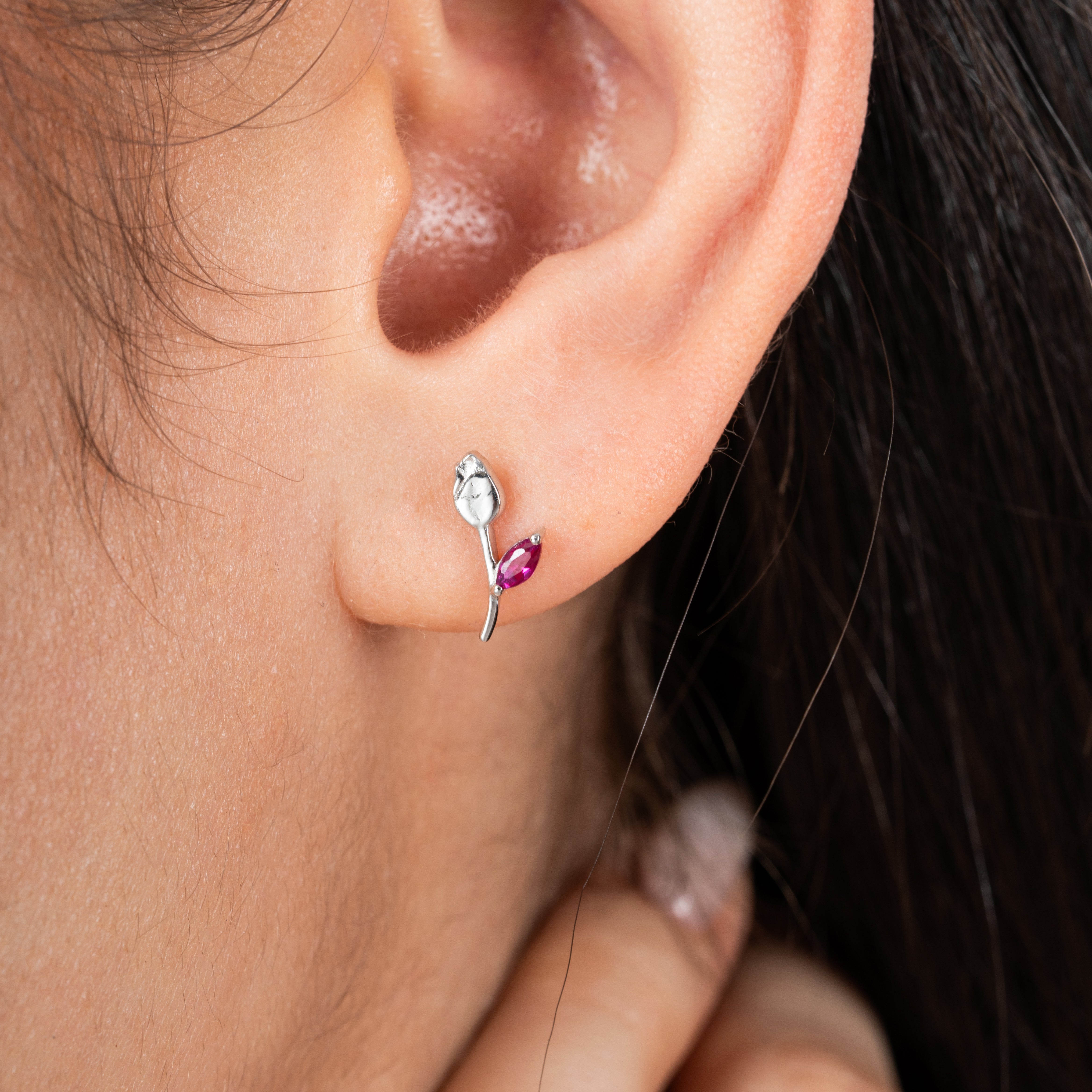 Tulip Minimalist Earrings Secondary image