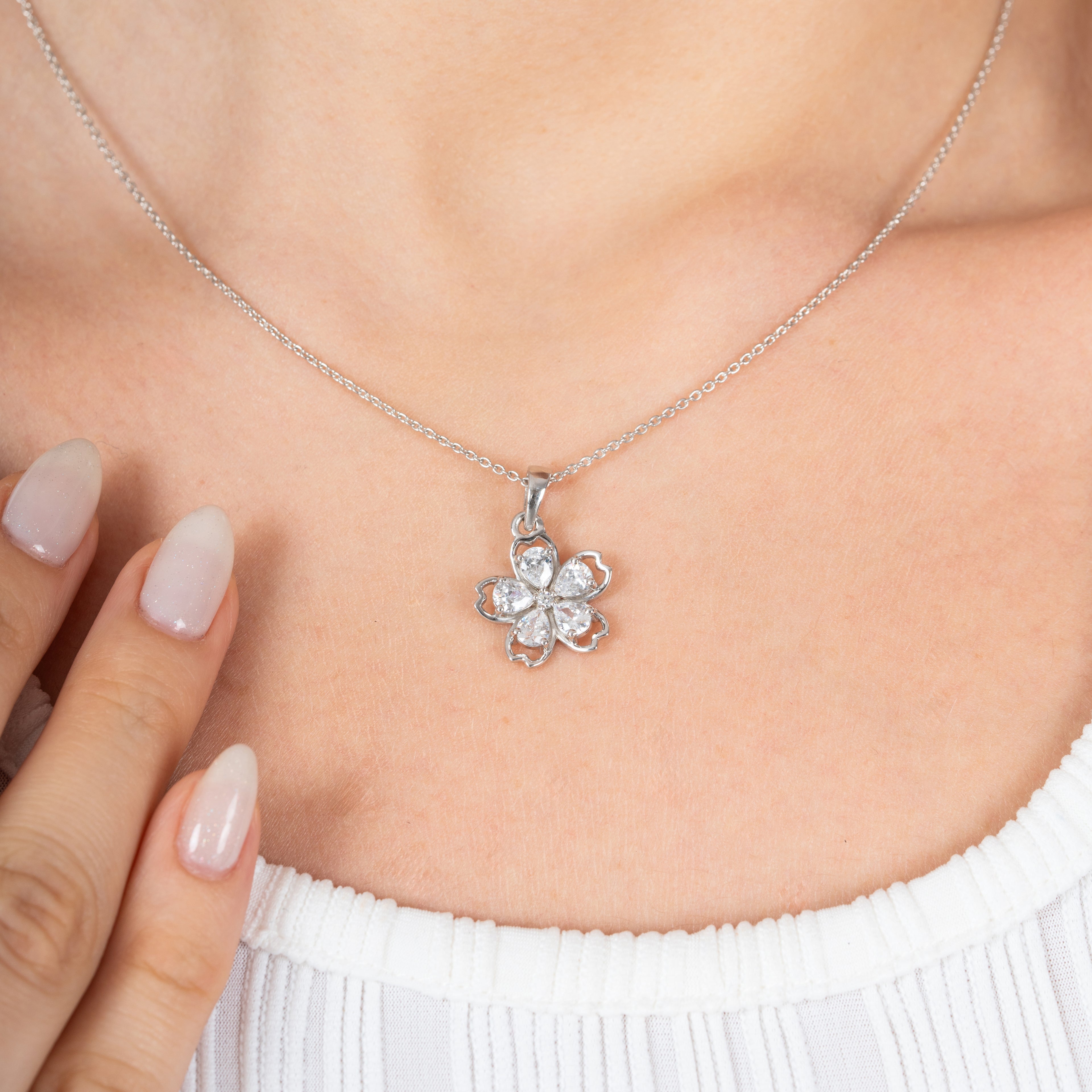 Floral Diamond-Cut Pendant