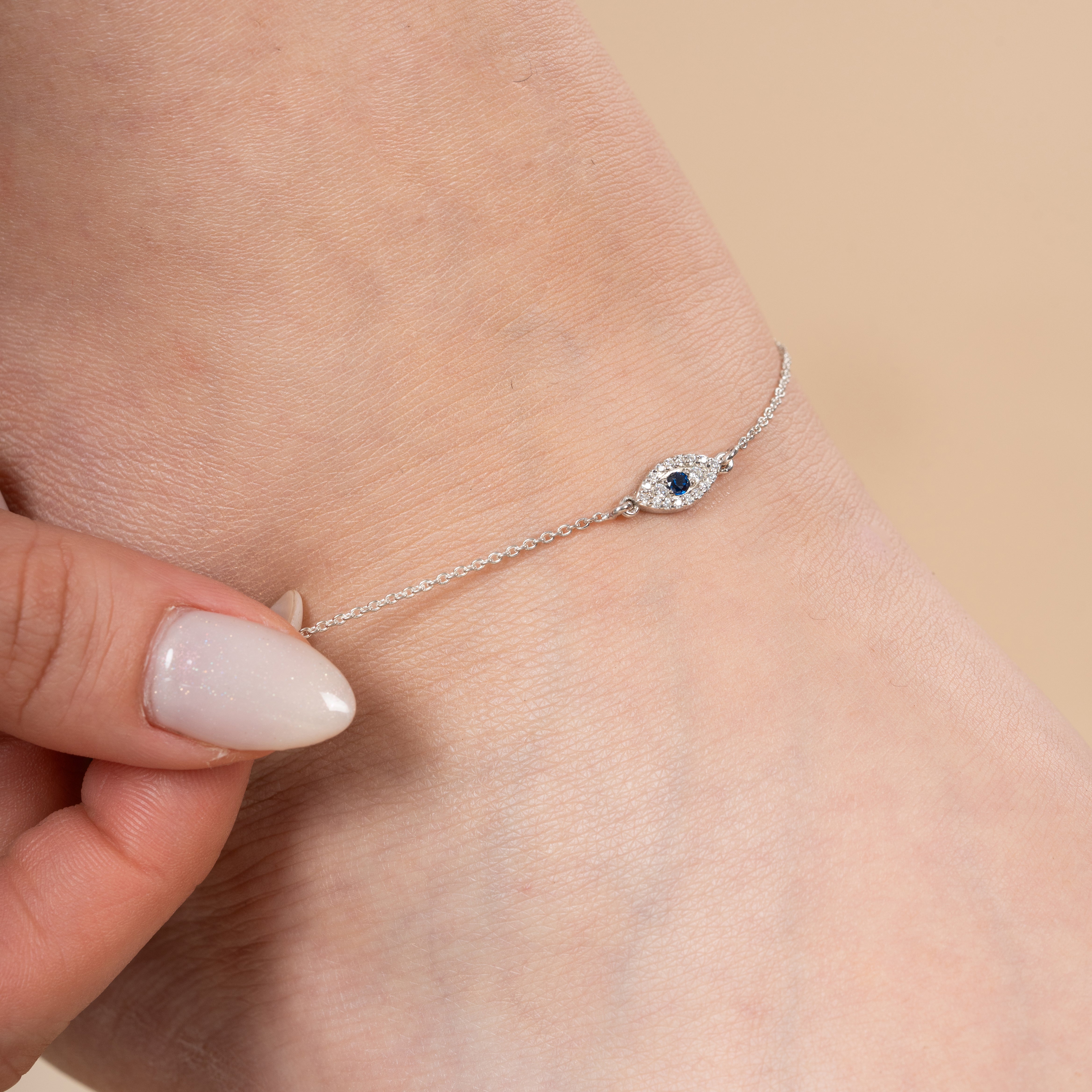 Minimalist Multiple Evil Eye Anklet Secondary image