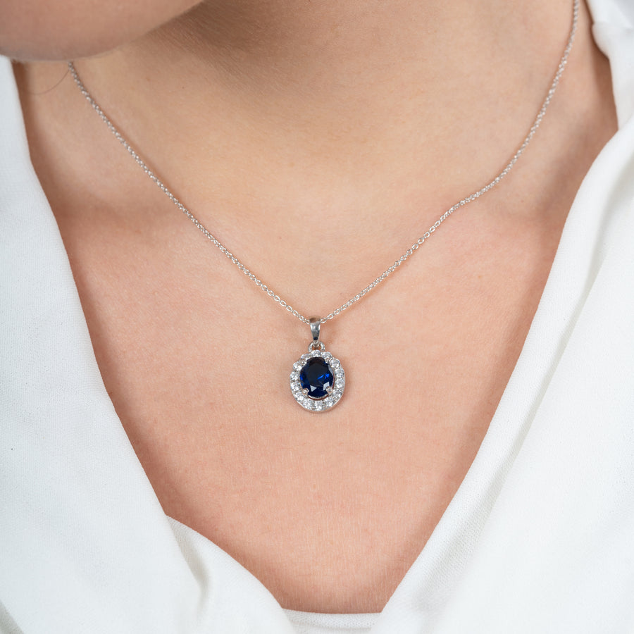 Royal Blue Oval Pendant