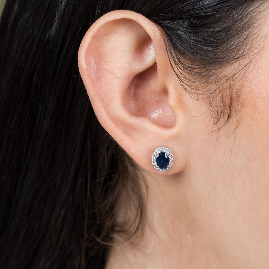 Royal Blue Oval Earring
