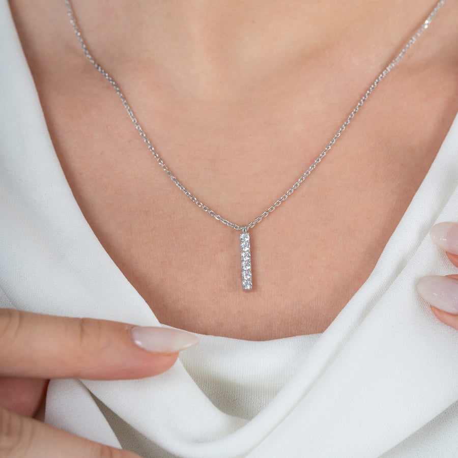 Linear Diamond Charm Pendant