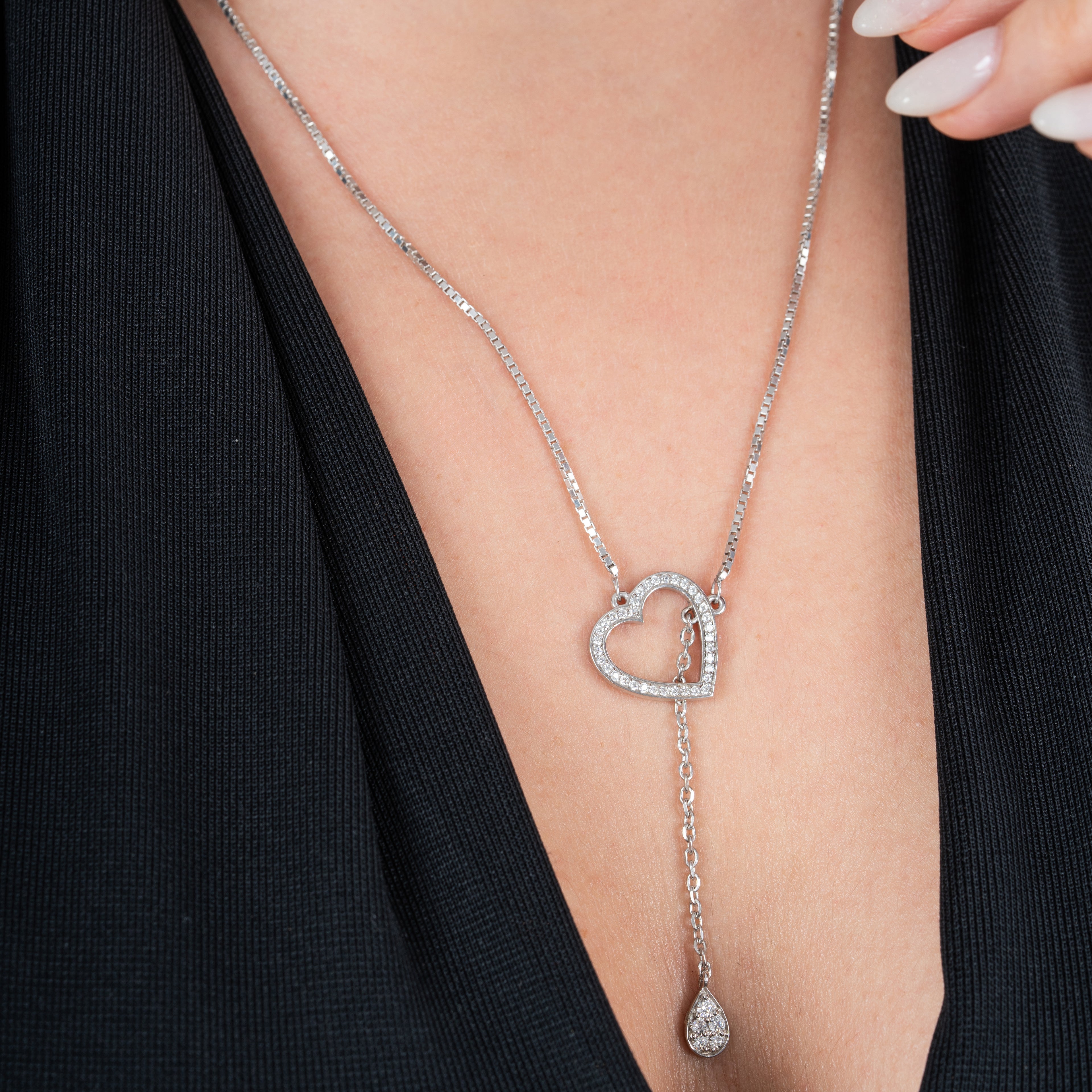 Heart Shape Delicate Diamond Mangalsutra - 92Five