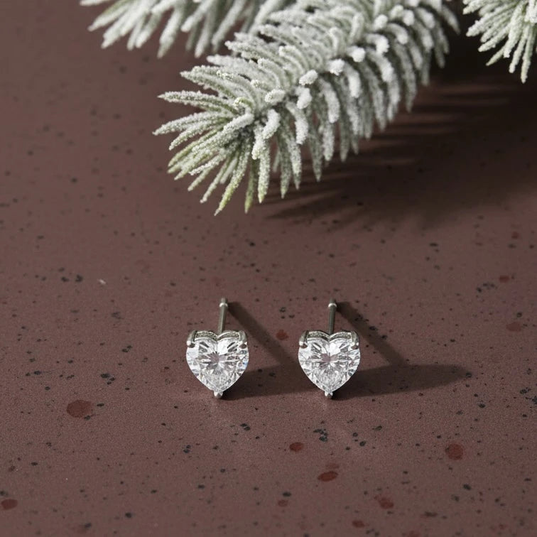 92five jewels 925 Silver Heart Shape Earrings Or Mini Studs Silver Jewellery for Women & Girl's | Great for Gifting