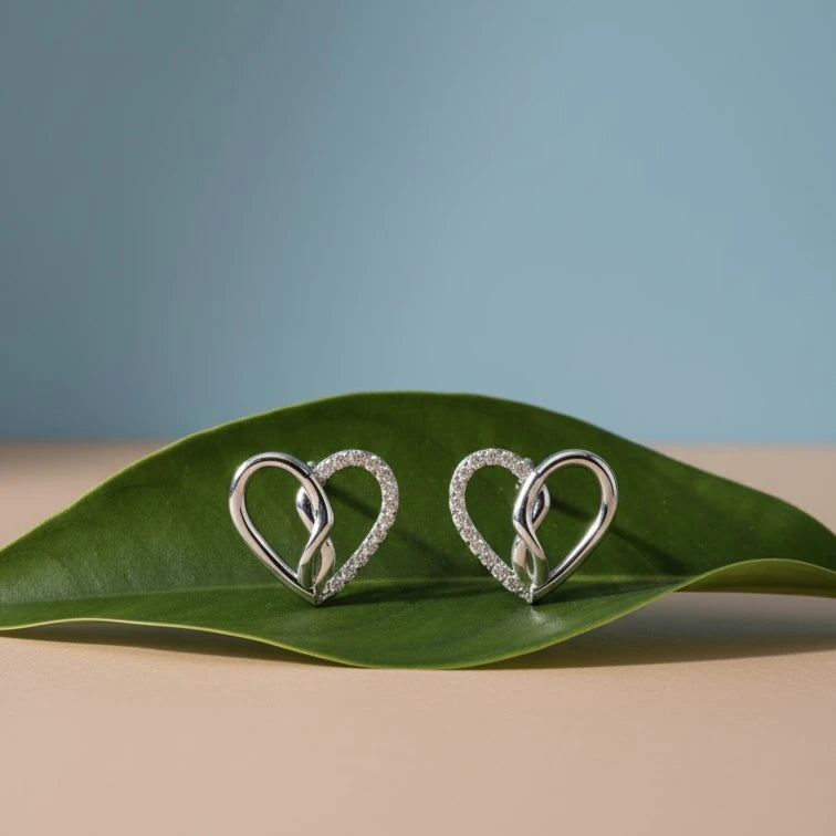 Twisted Heart 925 Silver Earring