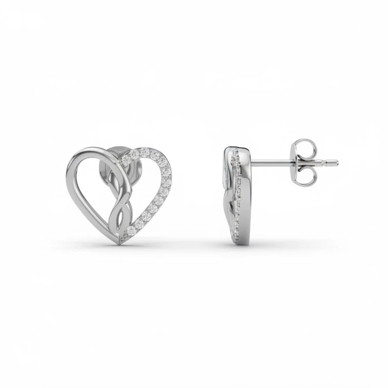 Twisted Heart 925 Silver Earring