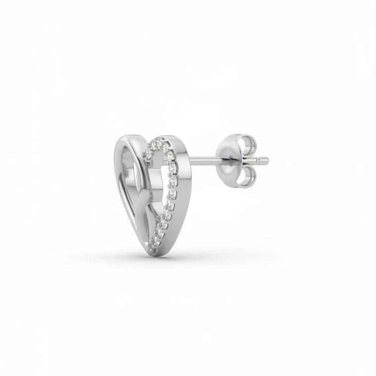 Twisted Heart 925 Silver Earring