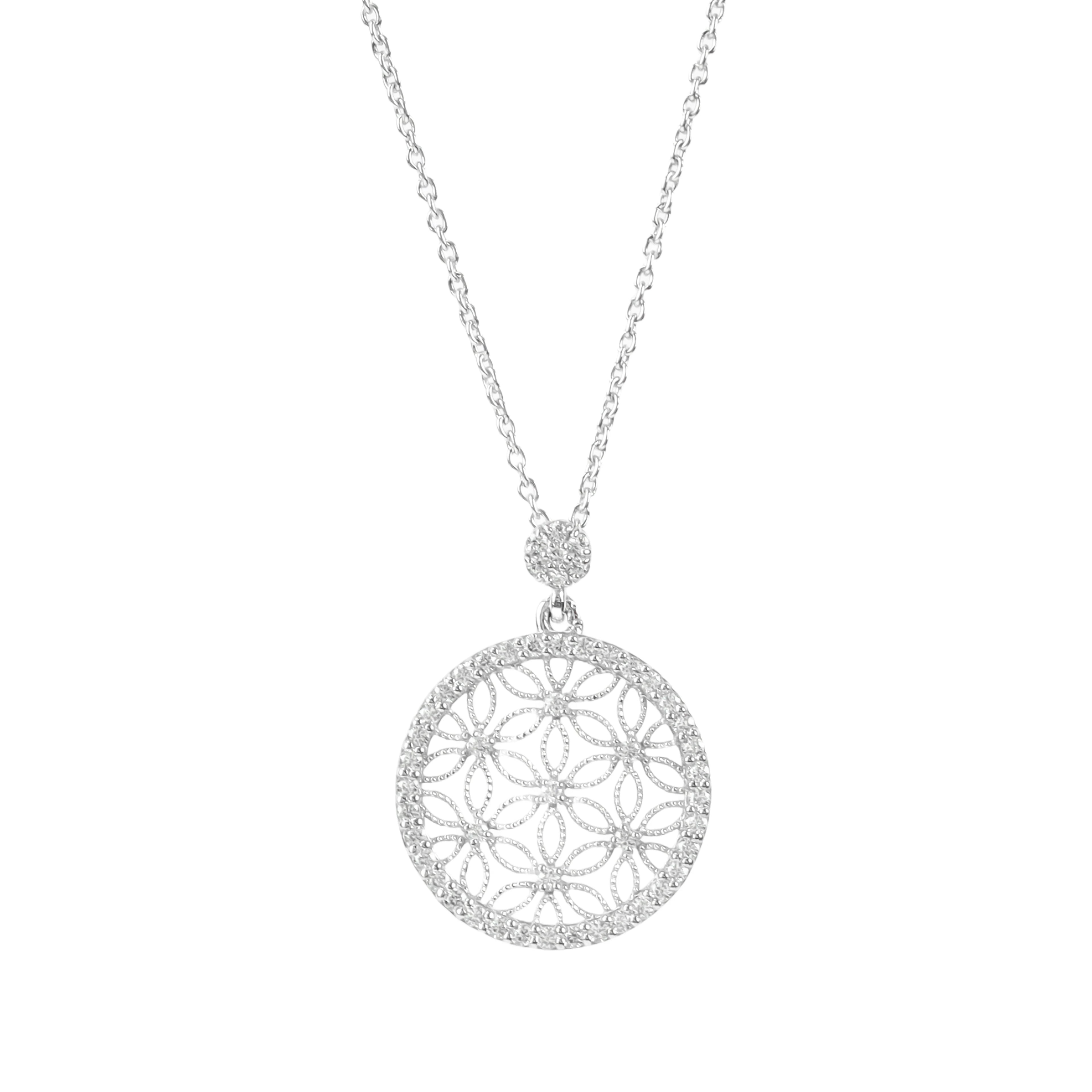 Floral Circle 925 Silver Pendant