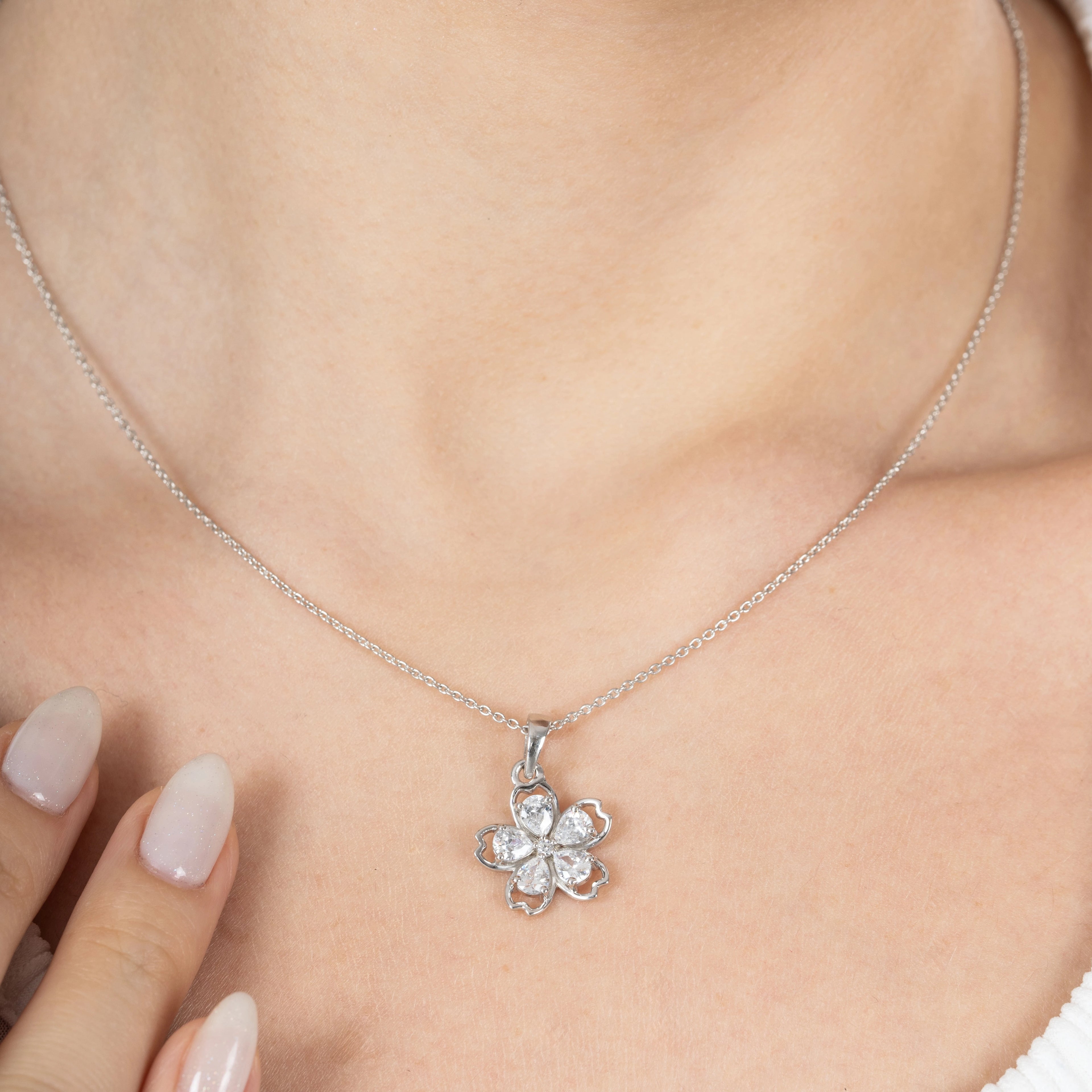 Floral Diamond-Cut Pendant