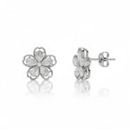 Floral Diamond-Cut Earrings