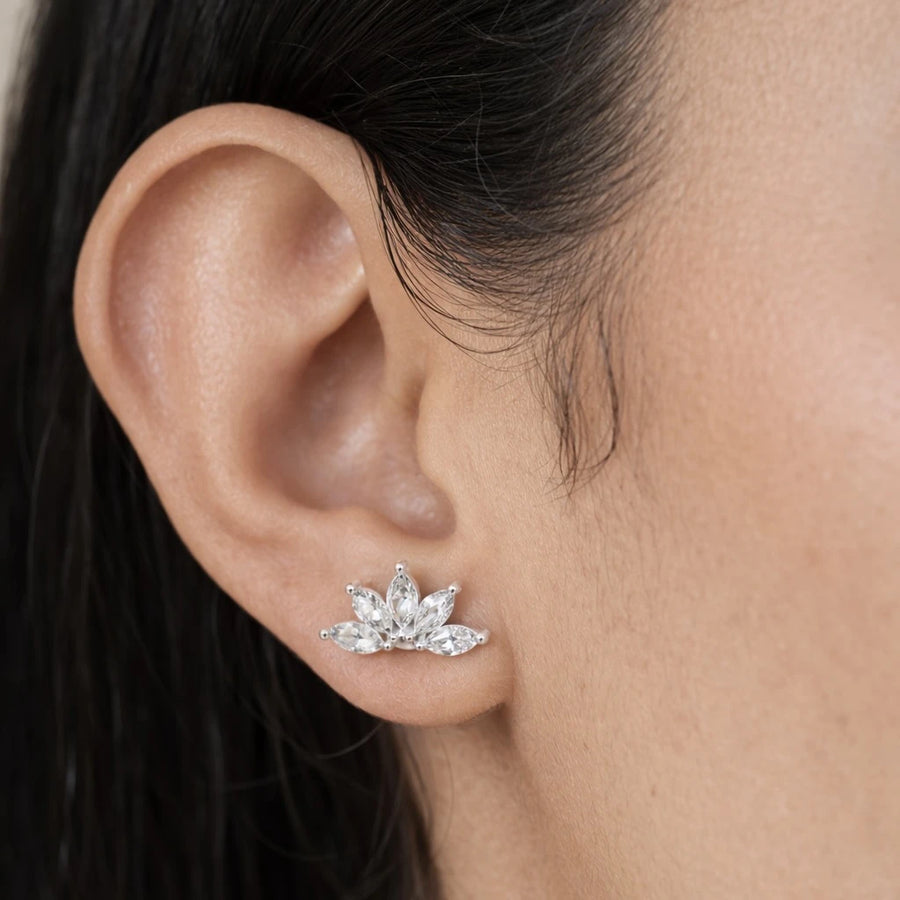 Flora Halo Diamond Earrings