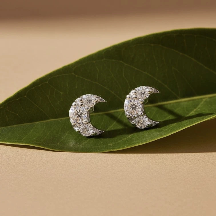 Half Moon Stud Earrings