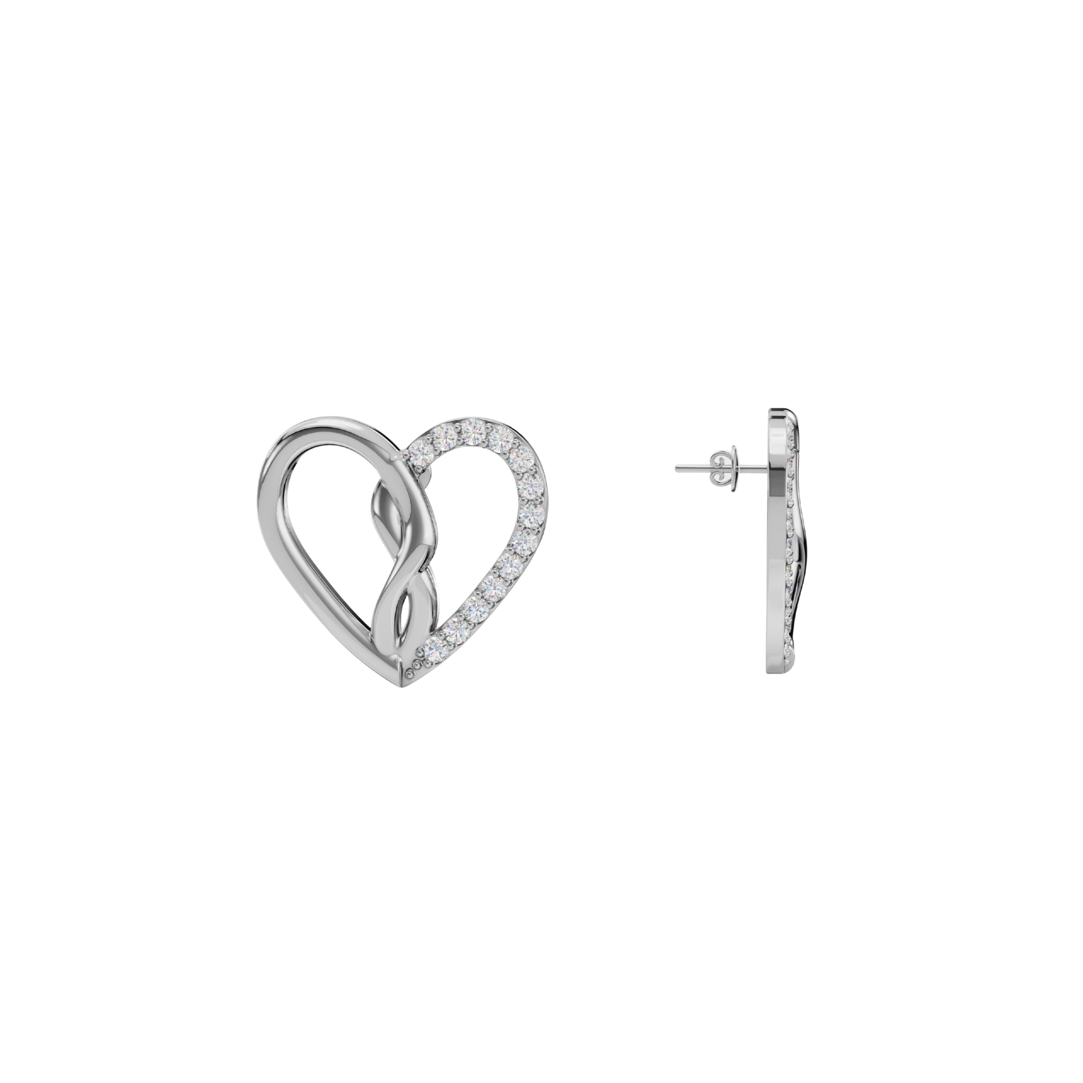 Twisted Heart 925 Silver Earring
