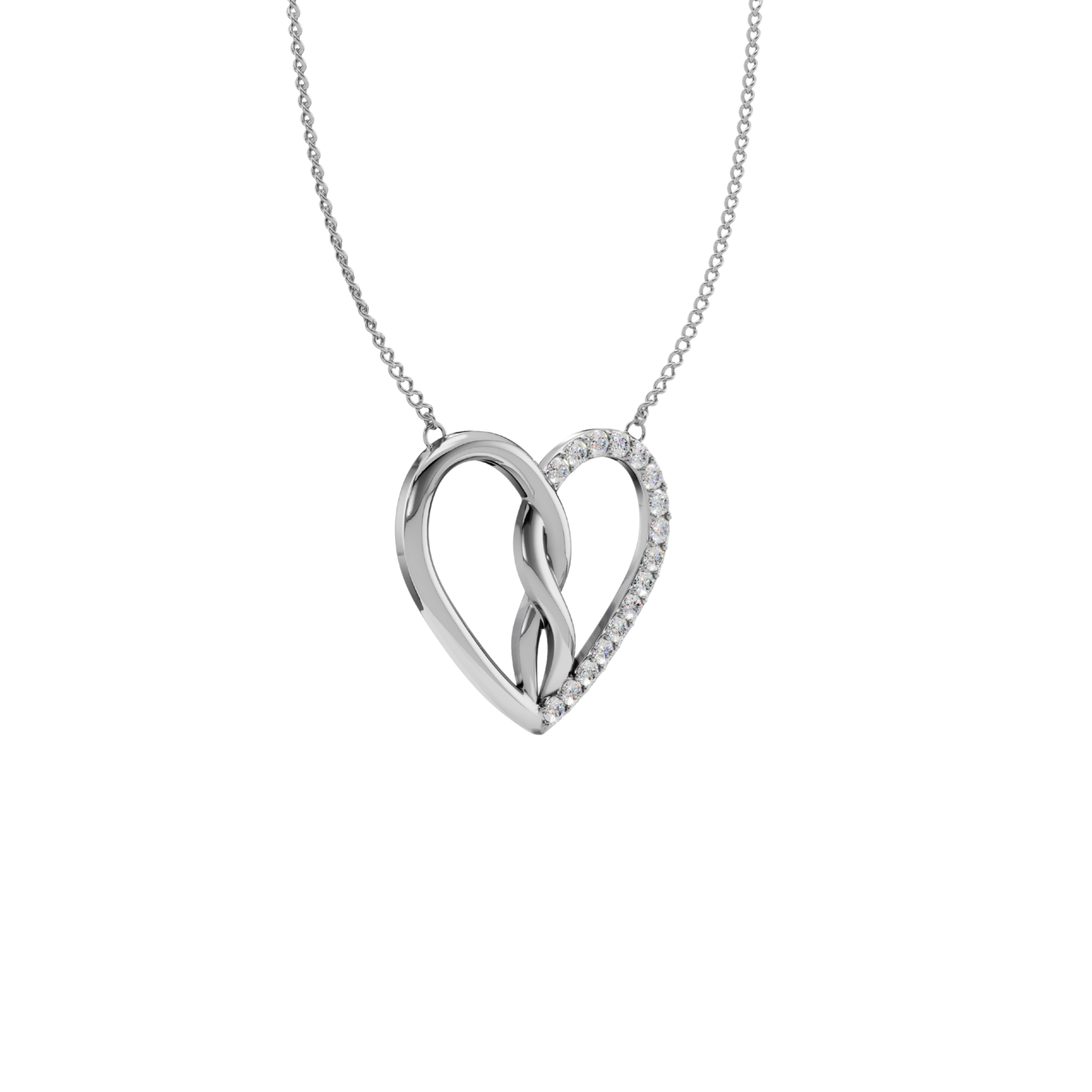 Twisted Heart 925 Silver Pendant