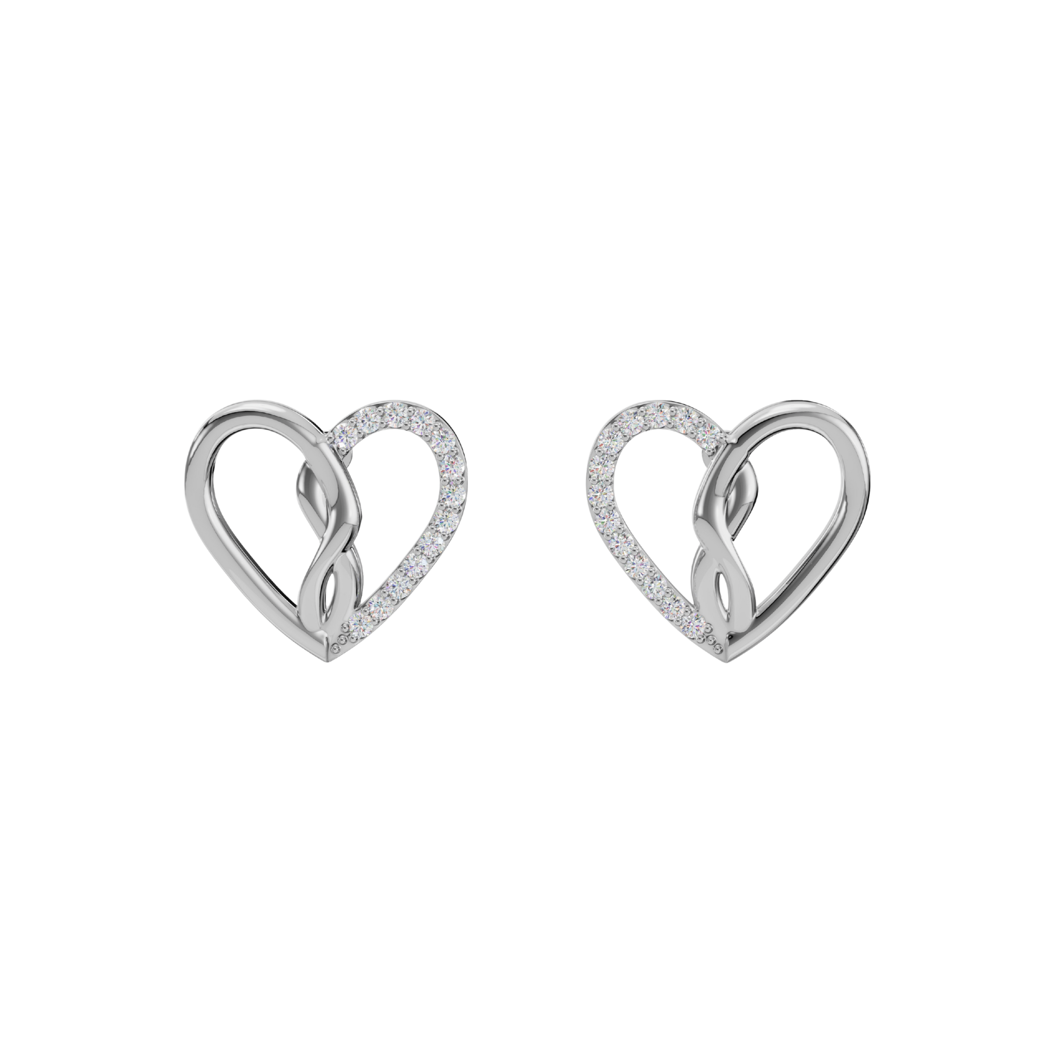 Twisted Heart 925 Silver Pendant & Earring Set – 92Five - 92Five