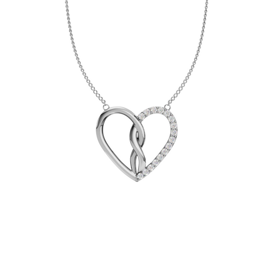 Twisted Heart 925 Silver Pendant & Earring Set – 92Five