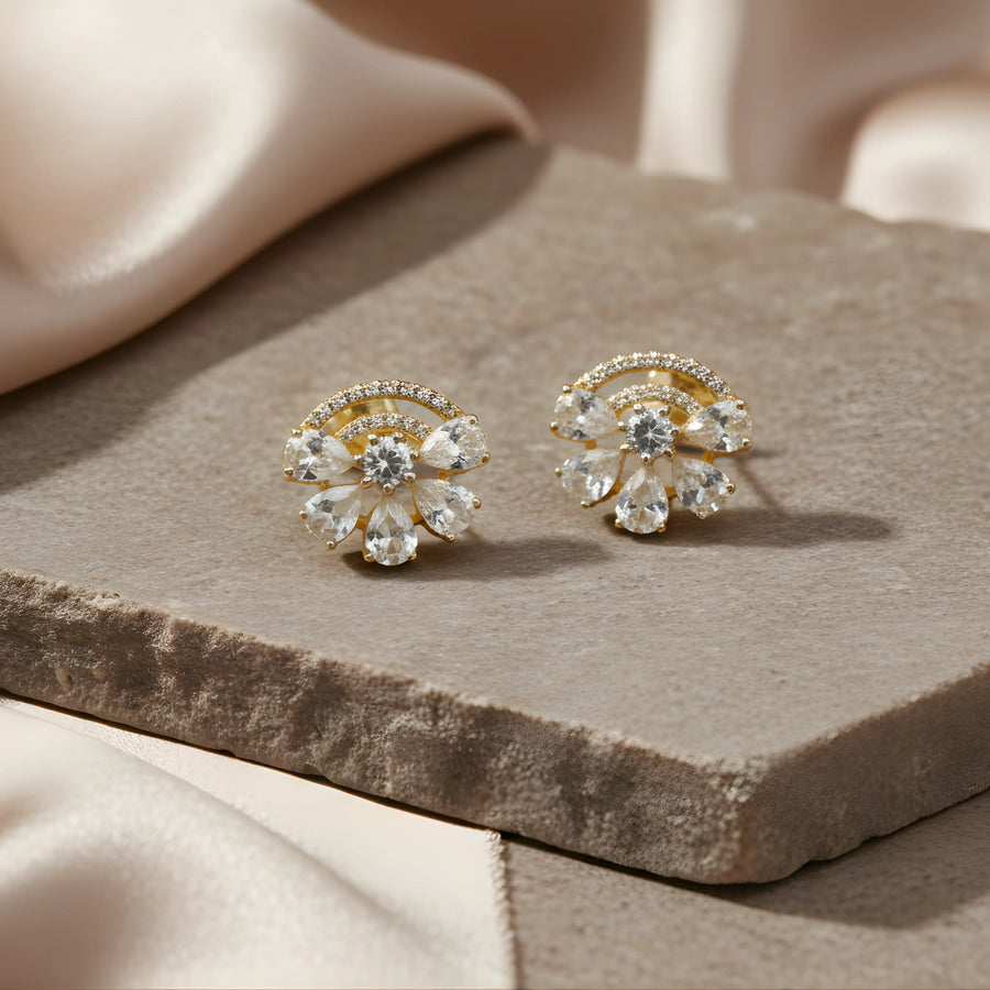 18KT Gold Floral Spark Studs