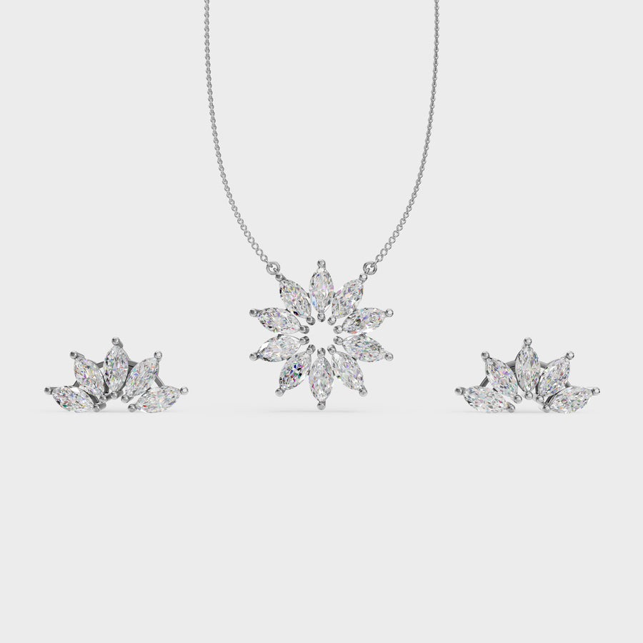 Marquise Jewelry Set for Women – Elegant Necklace and Earrings with Sparkling Marquise-Cut Stones | Perfect for Weddings and Special Occasions