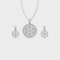 Floral Circle 925 Silver Pendant & Earring Set – 92Five