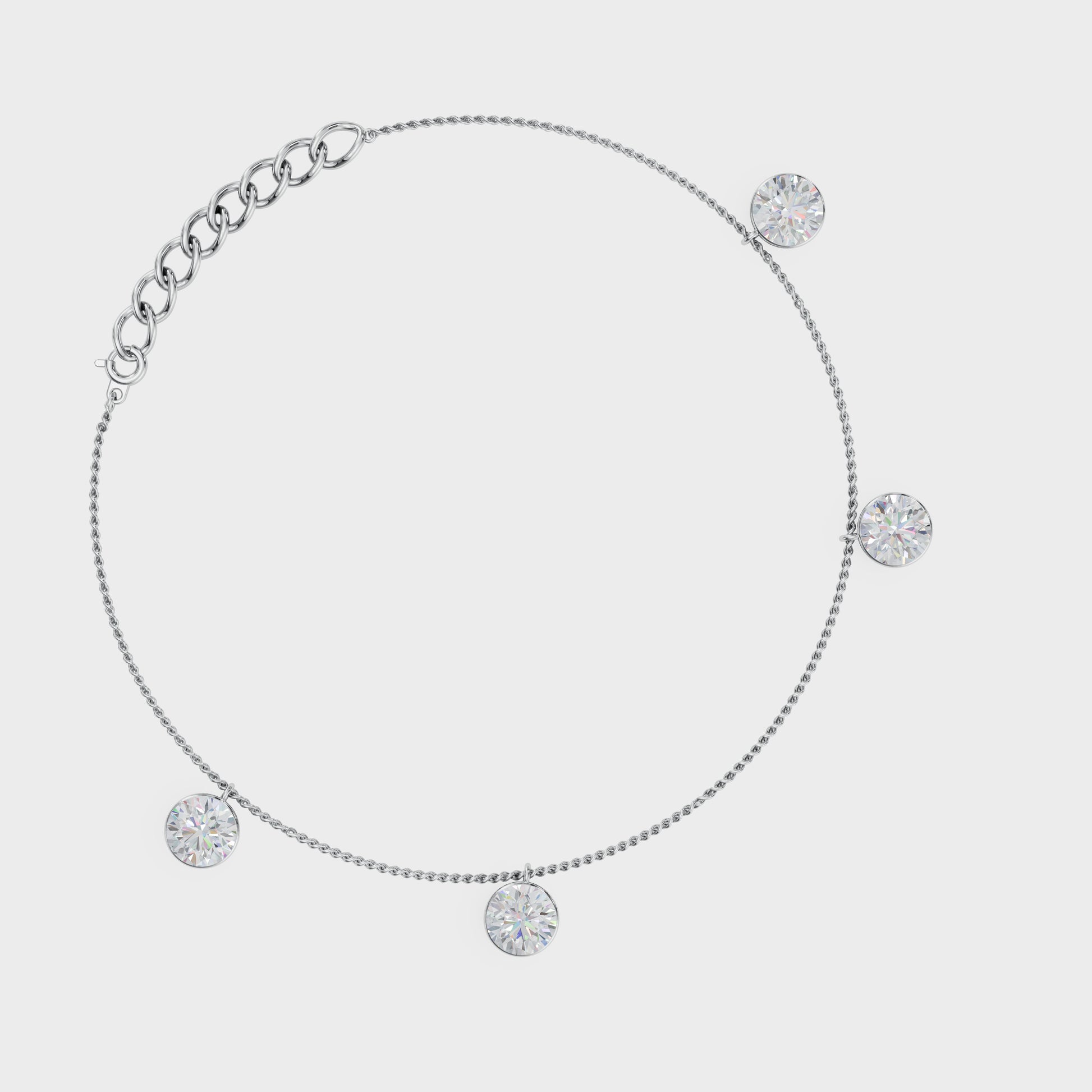 Elegant Hanging Diamond Anklet - 92Five
