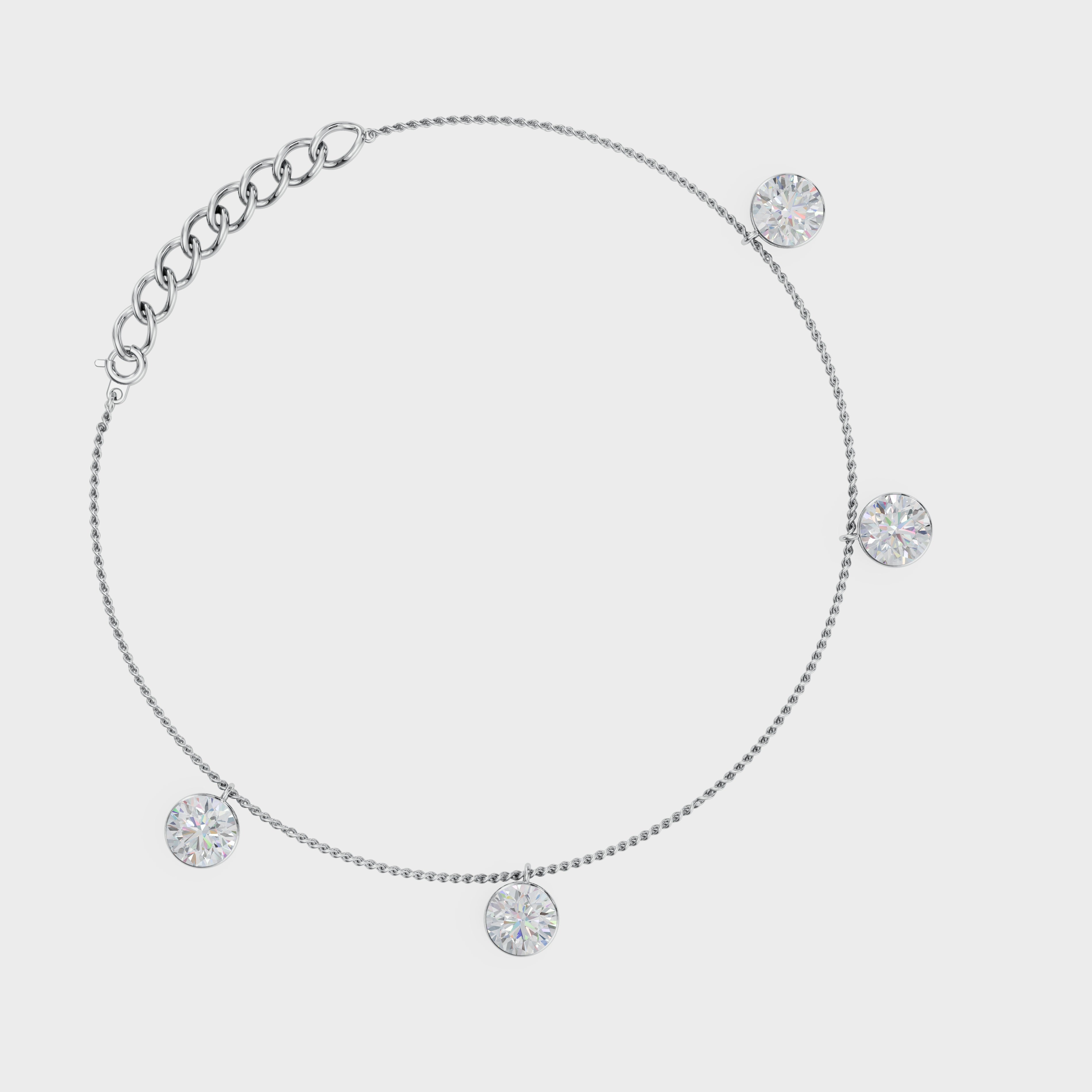 Elegant Hanging Diamond Anklet - 92Five