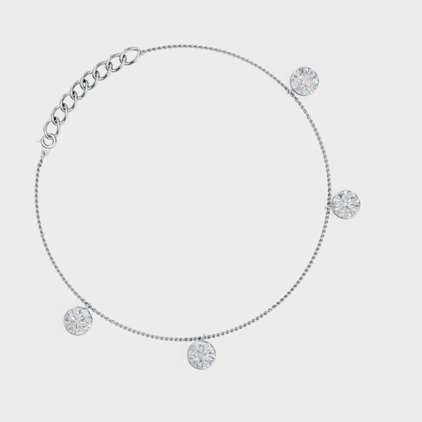 Elegant Hanging Diamond Anklet