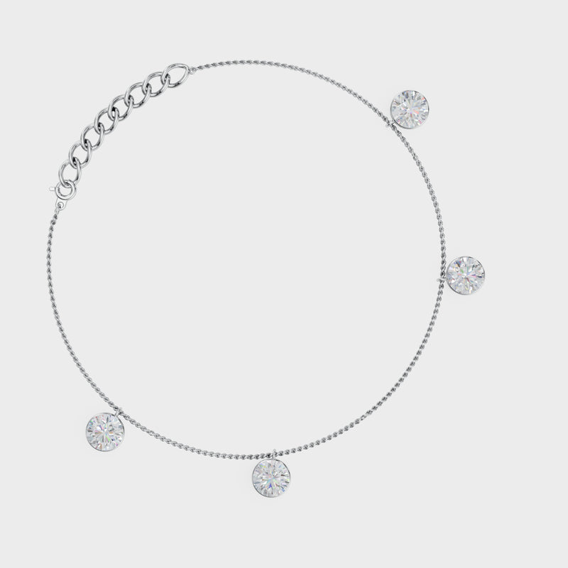 Elegant Hanging Diamond Anklet