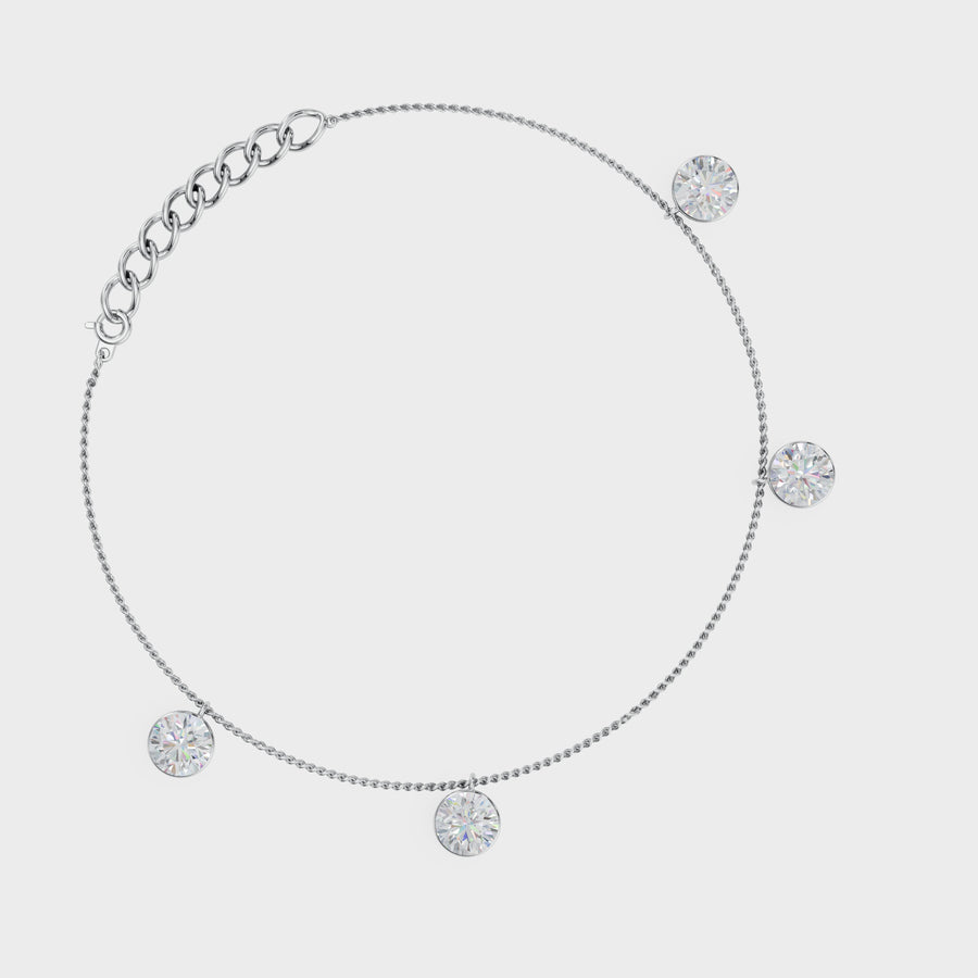 Elegant Hanging Diamond Anklet