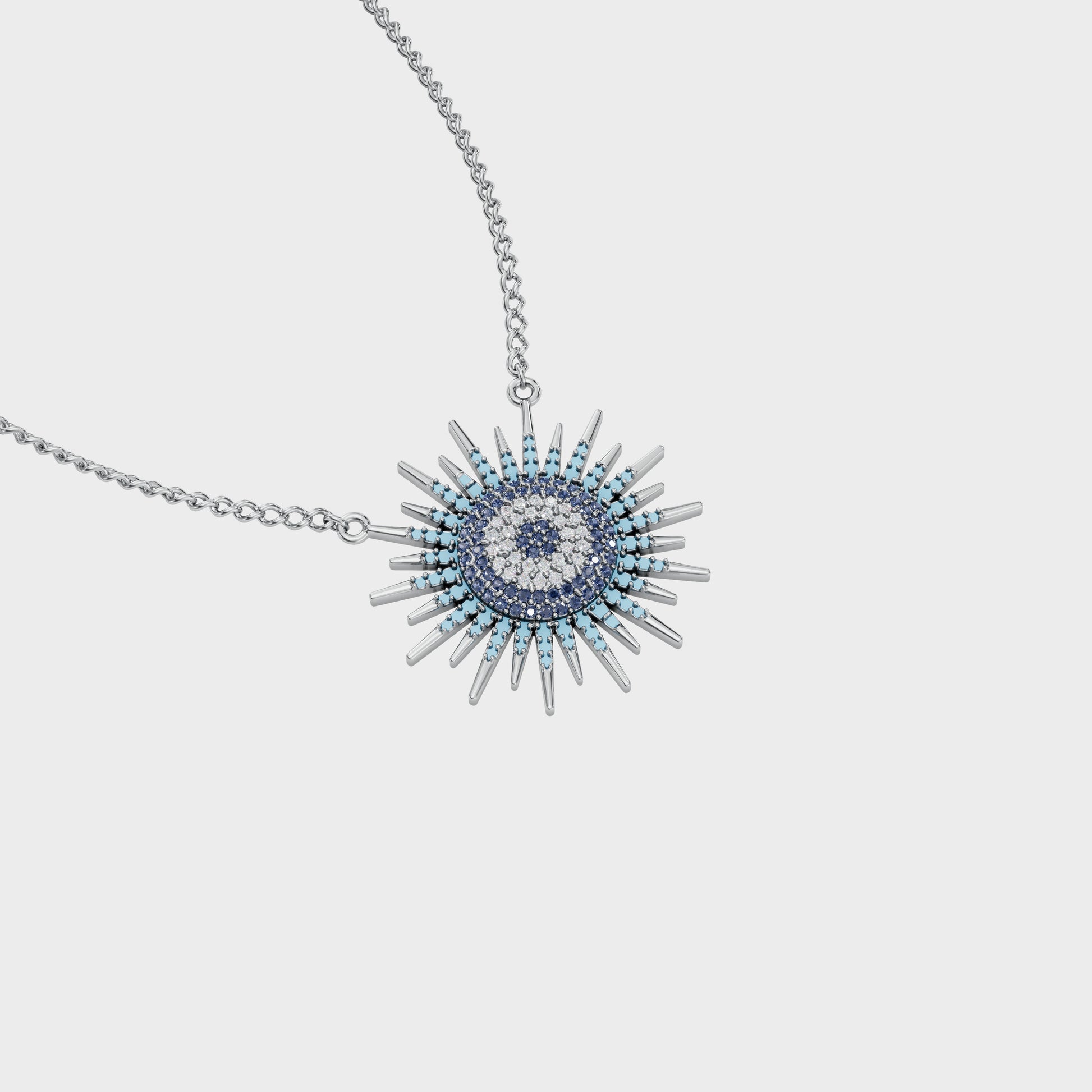 Turquoise Multi Coloured Diamond Necklace - 92Five