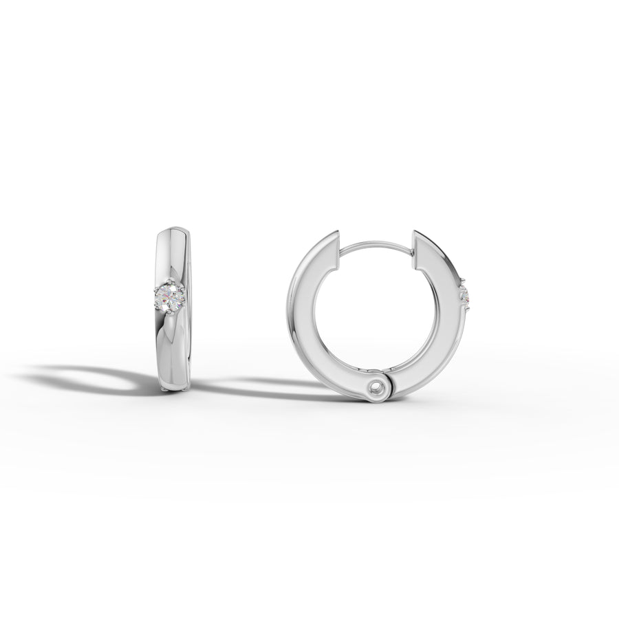 Minimalist Diamond Hoop Earrings