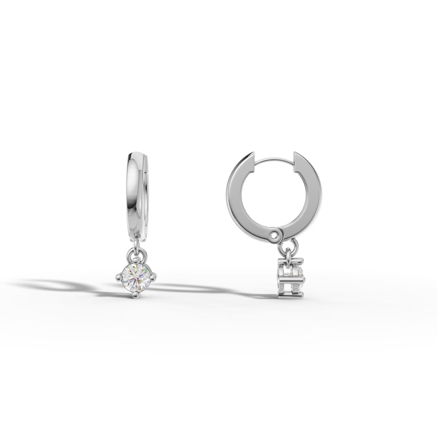 Minimalist Diamond Drop Earrings