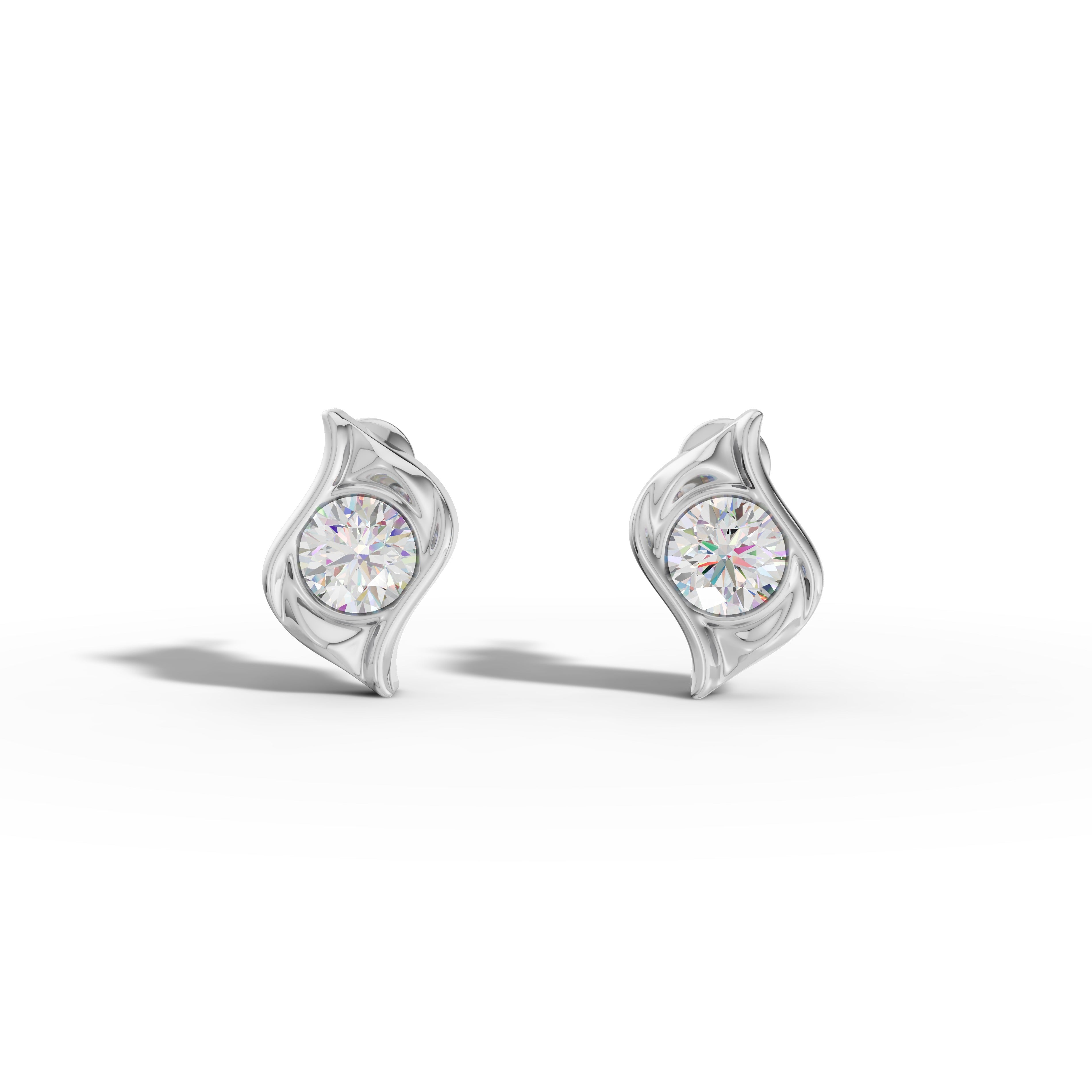 Round Diamond Italian Stud Earrings - 92Five