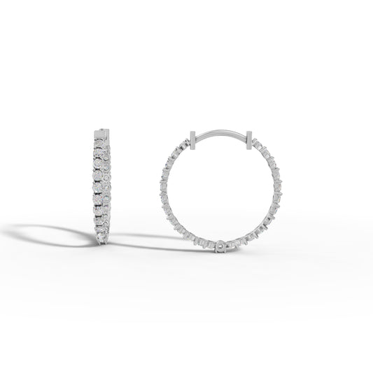 Simple Diamond Hoop Earrings - 92Five