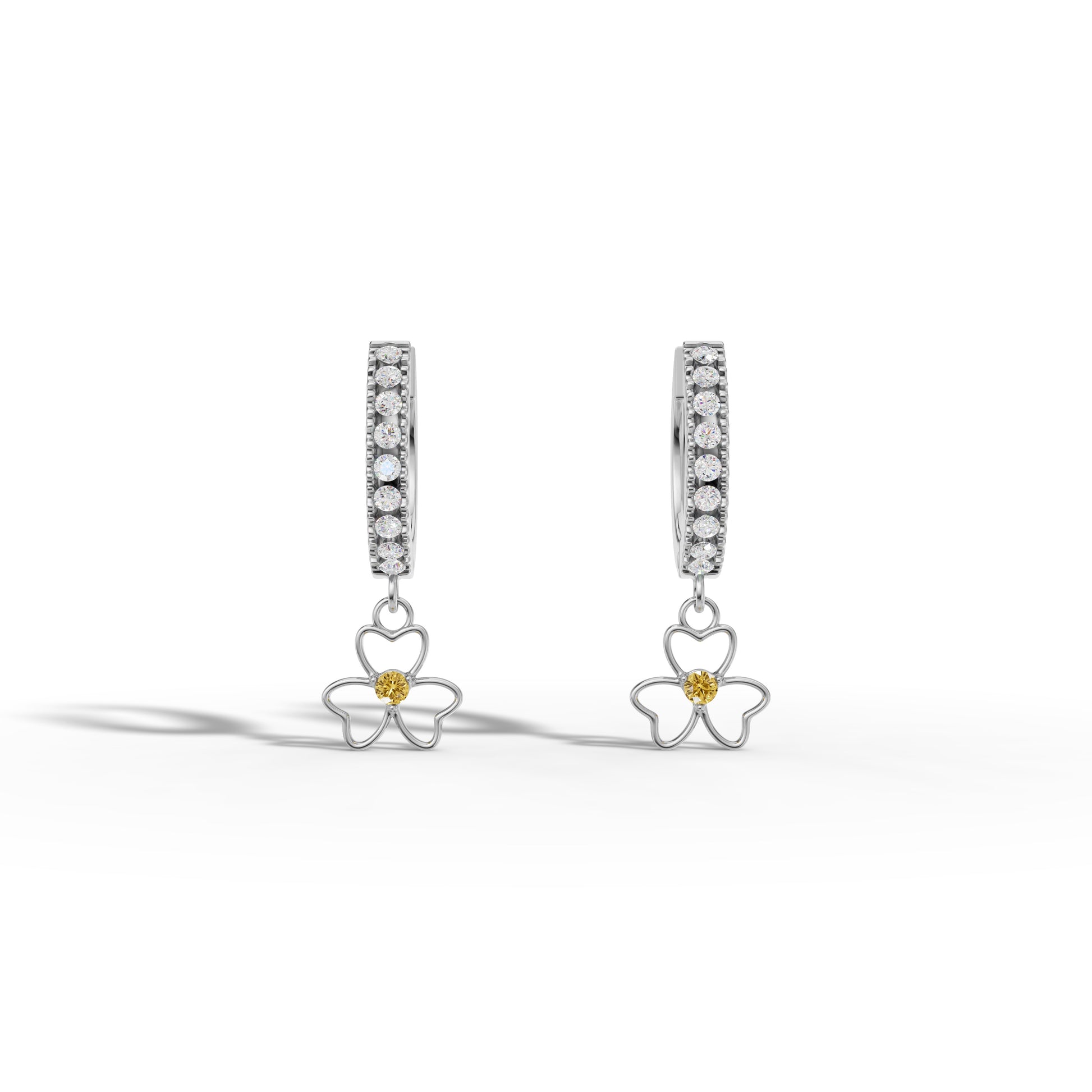 Luxury Two - Tone Floral Earrings – Silver Elegance With Golden Bloom - 92Five