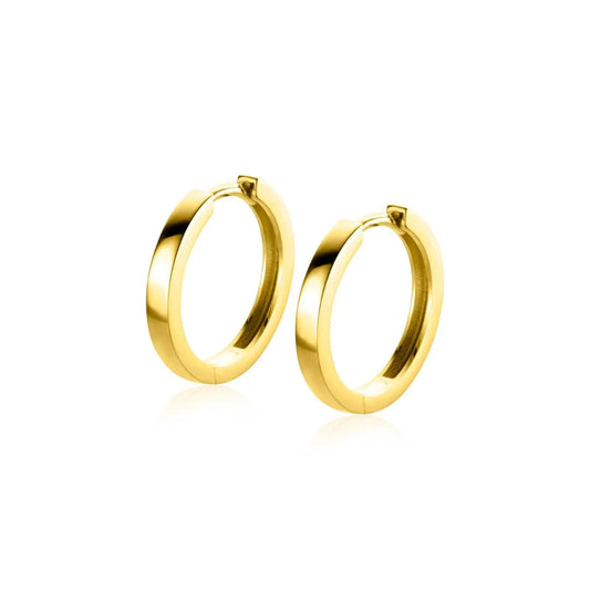 Gold Plated Everyday Hoop Earrings for Women and Girls, Minimal Classic Small Hoops, Lightweight Daily Fashion Jewellery