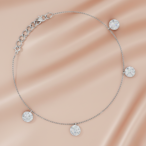 Elegant Hanging Diamond Anklet