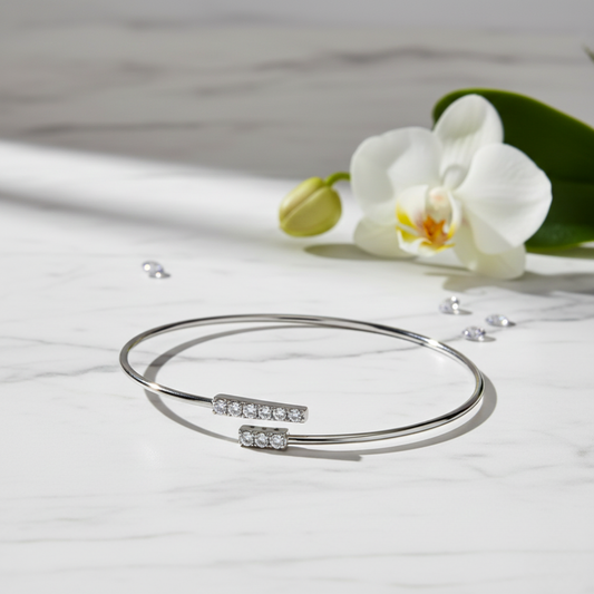 Elegant Twist Cuff Charm Bracelet