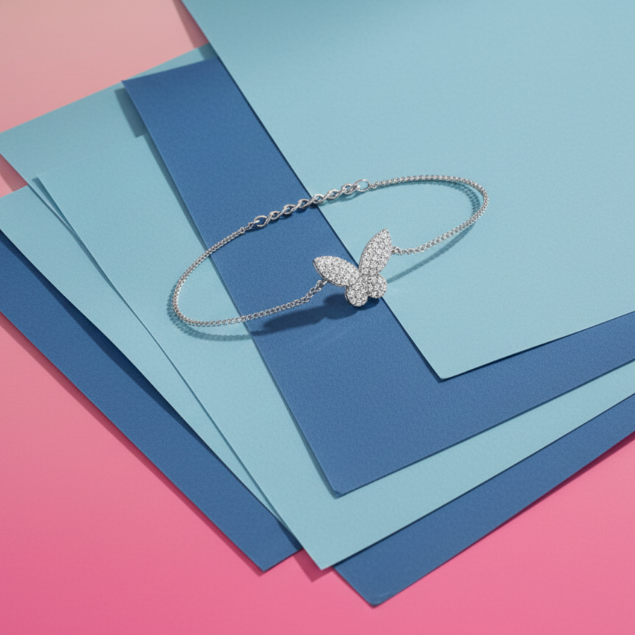 Butterfly Charm Diamond Bracelet